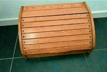 BROODTROMMEL,Hout,Broodbak,Grenen,Retro,deksel,1980,brood beschikbaar voor biedingen