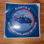 Sticker Alouette III RNAF, Verzamelen, Ophalen of Verzenden, Luchtmacht, Nederland, Embleem of Badge
