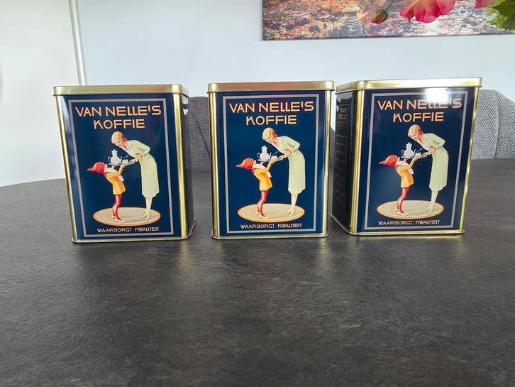 3 Van Nelle blikken, Verzamelen, Blikken, Zo goed als nieuw, Koffie, Van Nelle, Ophalen of Verzenden