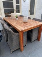 Teakhout Tuintafel met 6 stoelen, Tuin en Terras, Tuintafels, Ophalen, Gebruikt, Rechthoekig, Teakhout