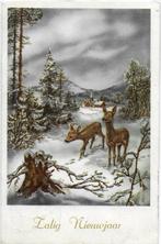 K049 Gelopen oude ansichtkaart zalig nieuwjaar uit 1958, Ophalen of Verzenden, 1940 tot 1960, Gelopen, Feest(dag)