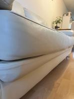 Comfortabele 3-zitsbank leer, Huis en Inrichting, Slaapkamer | Boxsprings, Ophalen, Gebruikt, Crème