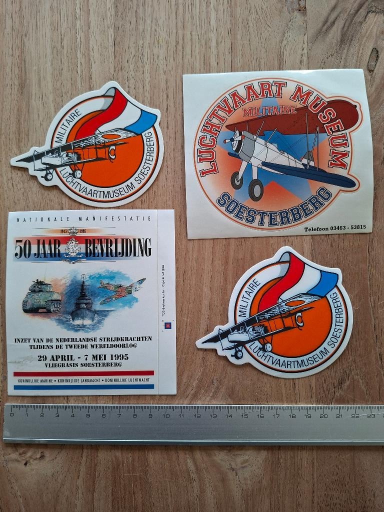 4 Stickers vliegbasis Soesterberg, Verzamelen, Ophalen of Verzenden, Zo goed als nieuw, Bedrijf of Vereniging