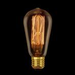 Kooldraadlamp (2 x) Edison Deluxe Gold Ø64 mm E27 60W, Huis en Inrichting, Lampen | Losse lampen, Gloeilamp, 60 watt of meer, Nieuw
