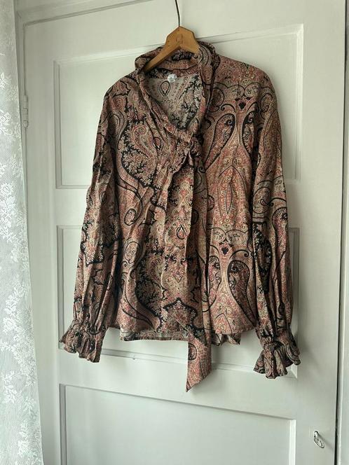 stijlvolle paisley strikkraag tuniek blouse Mango M 38 40, Kleding | Dames, Blouses en Tunieken, Zo goed als nieuw, Maat 38/40 (M)