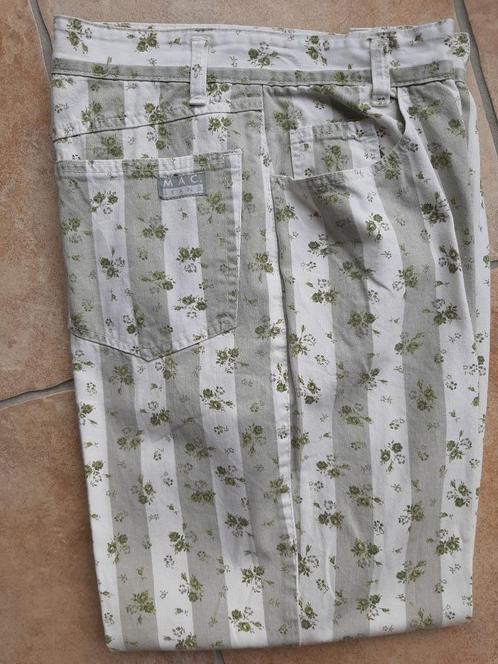 Mac Jeans wit/groen gestreept 100% katoen damesbroek, Kleding | Dames, Broeken en Pantalons, Zo goed als nieuw, Maat 36 (S), Overige kleuren