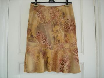 Walter ziegenvelour leren rok maat 40-42 met leo print beschikbaar voor biedingen
