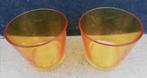 IKEA Bloempot. 2 st. Amber glas. 10/12 cm., Ophalen, Overige materialen, Rond, Binnen
