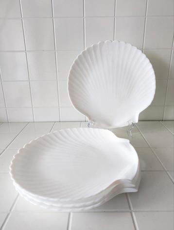 Witte Sint Jacobs Schelp Borden - 28cm set van 4 beschikbaar voor biedingen