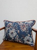 Sierkussen geborduurde bloemen, Ophalen of Verzenden, Nieuw, Blauw, Vierkant