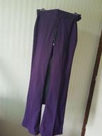 Mooie pantalon broek in paars met leerlook riempje 36 S, Verzenden, Paars, Maat 36 (S), Lang