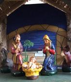 Oude kerstgroep kerststal met beelden Jozef Maria kind Jezus, Diversen, Kerst, Ophalen of Verzenden, Gebruikt