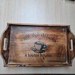Houten dienblad met Franse tekst, Ophalen of Verzenden, Gebruikt, Rechthoekig, Hout