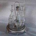 Vintage tafelstel olie, azijn, mosterd, peper en zout, Antiek en Kunst, Antiek | Keukenbenodigdheden, Ophalen