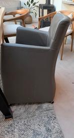 5 Taupe leren Breesworld stoelen - gratis ophalen, Huis en Inrichting, Ophalen, Gebruikt, Leer