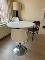 Ronde witte eettafel modern vintage inclusief stoelen, Ophalen, Rond, 100 tot 150 cm