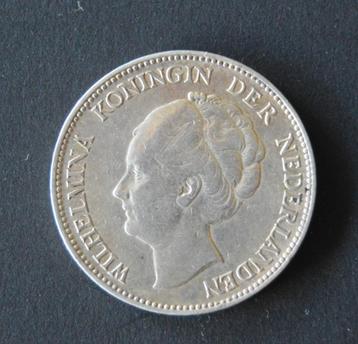 1 gulden Wilhelmina uit 1924. Zilver. beschikbaar voor biedingen