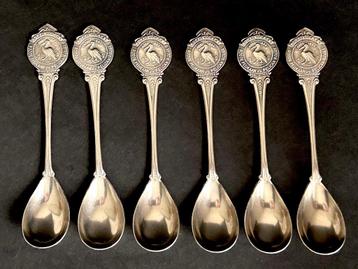 roode pelikaan pelican rouge verzilverde koffie thee lepels beschikbaar voor biedingen