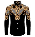 Heren barok overhemd 31 luxe gouden klassiek shirt zwart hip, Kleding | Heren, Overhemden, Verzenden, Nieuw, Zwart, Overige halswijdtes