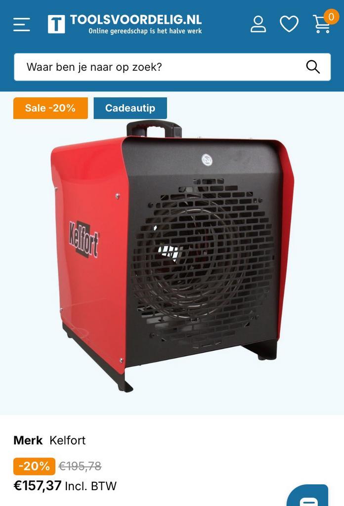 KELFORT ventilator kachel 9000W 400V, Doe-het-zelf en Verbouw, Verwarming en Radiatoren, Gebruikt, Kachel, 30 tot 80 cm, Minder dan 60 cm