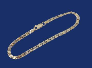 Stevige 14 karaat Gouden Armband in nieuwe 8-Lusschakel 19.5 beschikbaar voor biedingen