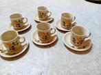 Winterling roslau retro 6x kop en schotel/gele roos zgan '80, Antiek en Kunst, Antiek | Servies los, Ophalen of Verzenden