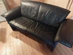 Donkerblaw Leolux Bank, Huis en Inrichting, Banken | Bankstellen, Ophalen, Leren bank, 150 tot 200 cm, Tweepersoons