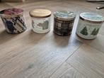 Vier lege Bath and Body Works kaars potten, Ophalen of Verzenden, Gebruikt, Overige materialen, Minder dan 25 cm