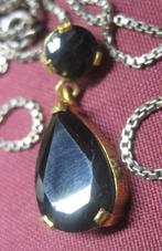 Saffier 8 karaat %100 natuurlijk ca1950 gouden 18krt hanger, Sieraden, Tassen en Uiterlijk, Antieke sieraden, Ophalen, Goud, Hanger