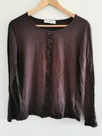 Les Bleus Bruin shirt Top Large verticaal roesje, Bruin, Maat 42/44 (L), Ophalen of Verzenden, Zo goed als nieuw