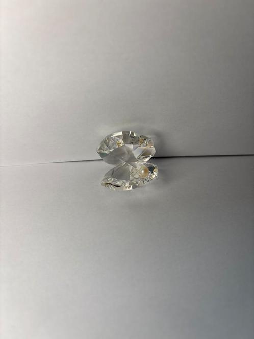 Kristallen Schelp met Parel - Antiek Glas & Kristal Decorati, Antiek en Kunst, Antiek | Glas en Kristal, Ophalen of Verzenden