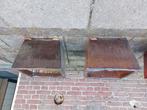 2 stuks plantenbak bruin vierkant glazuur, Ophalen, Kunststof, Gebruikt, Minder dan 30 cm
