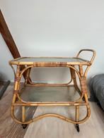 Vintage Rotan Theewagen/Butlertray, Ophalen, Overige materialen, Gebruikt, Minder dan 50 cm