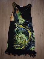 Zwarte Jurk met Gekleurde Print (M-L), Maat 38/40 (M), Exquiss's, Zwart, Ophalen of Verzenden