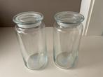 Twee potten glas, Huis en Inrichting, Ophalen of Verzenden, Nieuw, Glas, Pot, Bus of Blik