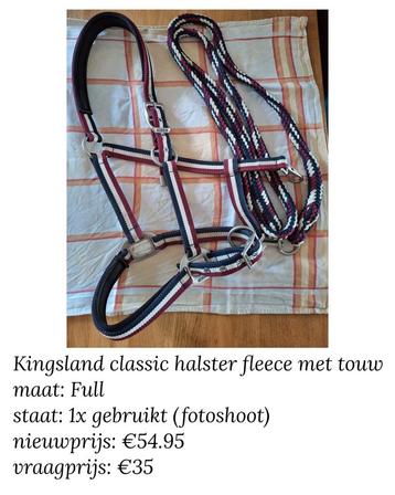 Kingsland classic halster fleece met touw maat full beschikbaar voor biedingen