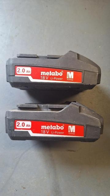 2x Metabo 18v 2.0 Ah Accu. 18volt 2.0Ah beschikbaar voor biedingen