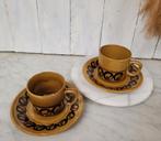 2 retro kop en schotel van PT Tulowice Polen, Antiek en Kunst, Antiek | Servies los, Ophalen of Verzenden