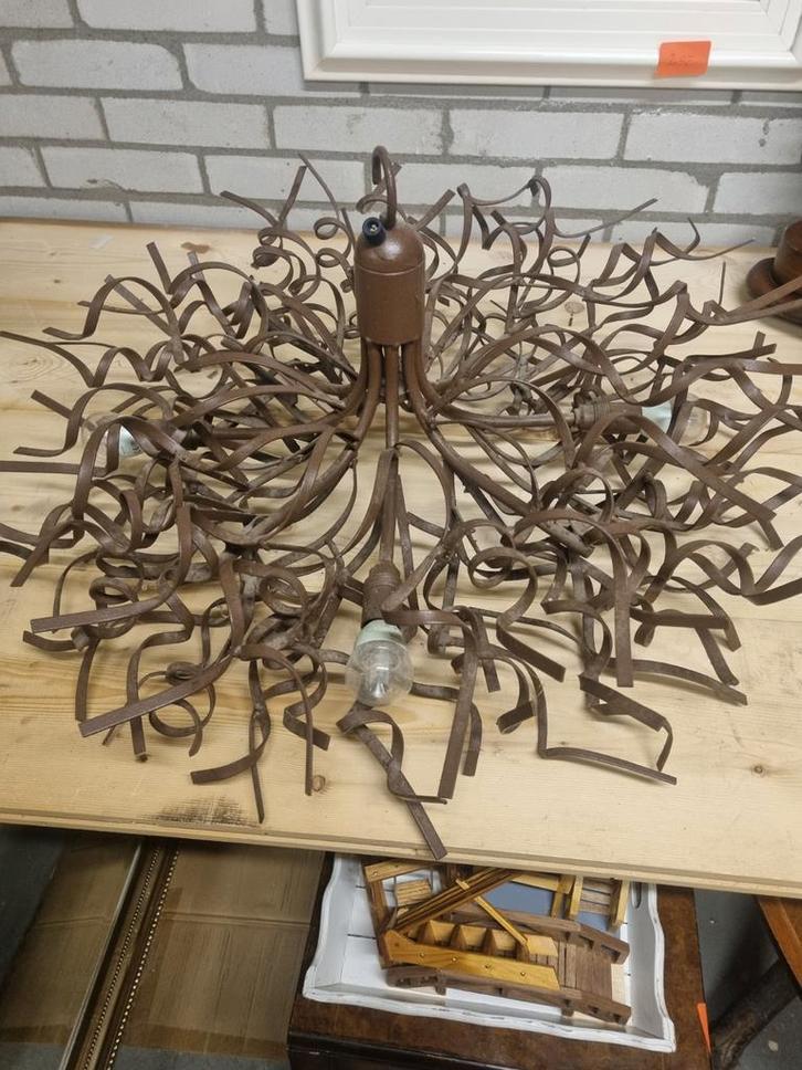Metalen Draadlamp - Uniek Design, Huis en Inrichting, Lampen | Hanglampen, Gebruikt, Minder dan 50 cm, Metaal, Ophalen