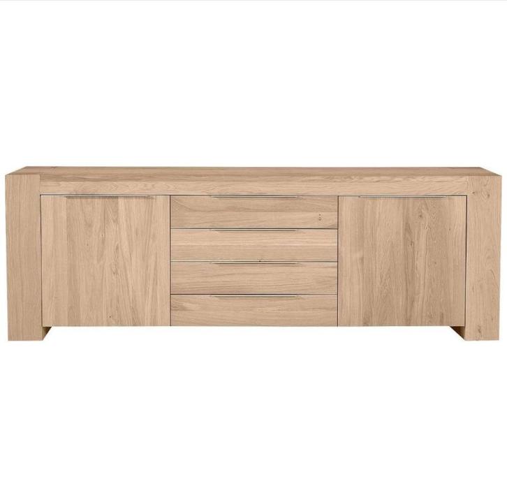 Goossens Quint dressoir Eikenhout, Huis en Inrichting, Kasten | Dressoirs, Zo goed als nieuw, 200 cm of meer, 25 tot 50 cm, Eikenhout