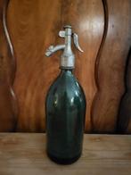 Oude sifonfles spuitwaterfles art deco groen, Ophalen of Verzenden, Minder dan 5 flessen, Minder dan 50 cm, Glas