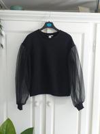 Nieuw: trendy sweater van H&M, transparante mouwen ,mt XS., H&M, Zwart, Nieuw, Ophalen of Verzenden