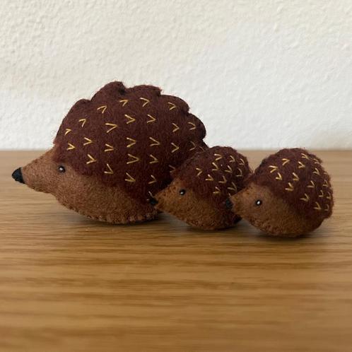 Egeltjes  van vilt, Hobby en Vrije tijd, Vilt, Nieuw, Figuurtje(s), Ophalen of Verzenden