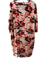 KYRA jurk model Irine 44 met burgundy, Kleding | Dames, Jurken, Verzenden, Maat 42/44 (L), Zo goed als nieuw, Onder de knie