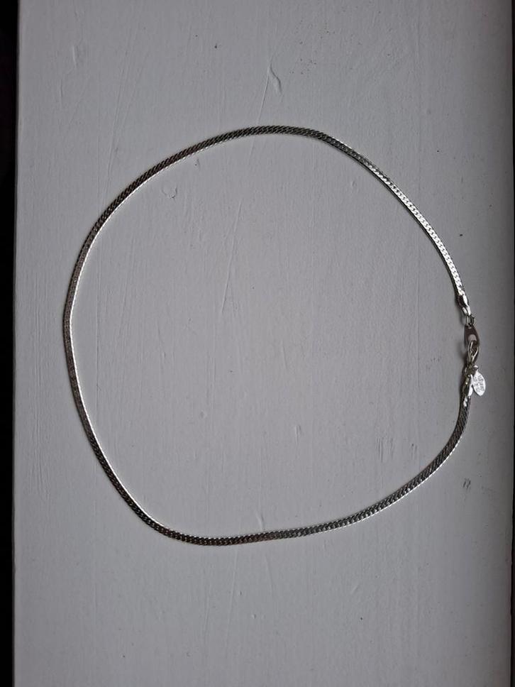 Verzilverde ketting Mkm Design - 40 cm, Sieraden, Tassen en Uiterlijk, Kettingen, Zo goed als nieuw, Zilver, Zilver, Met hanger