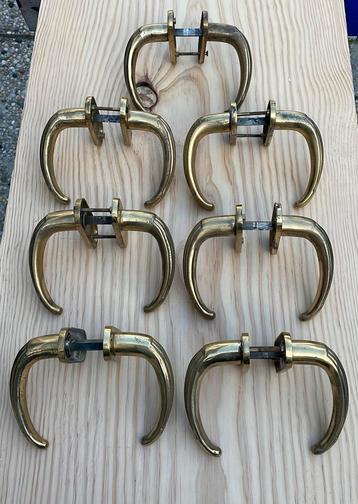 7x Chique Deurklinken - vintage GOUD massief messing klinken beschikbaar voor biedingen