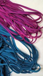 Zacht elastiek band, rekbaar band, 8 mm breed, roze en blauw, De meern, Nieuw, Ophalen of Verzenden, Lint, Band of Elastiek