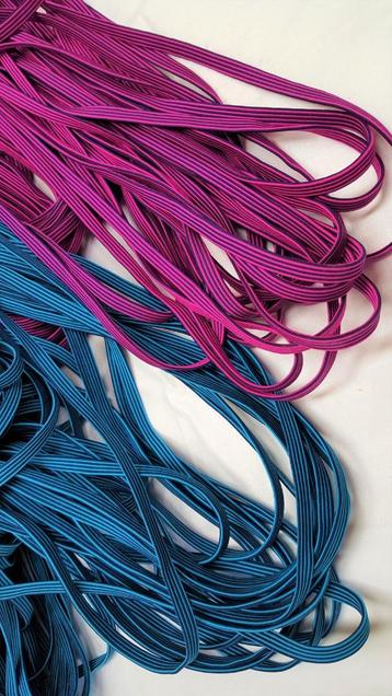 Zacht elastiek band, rekbaar band, 8 mm breed, roze en blauw beschikbaar voor biedingen