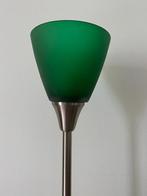 Staande lamp met matgroen glazen kelk, Huis en Inrichting, Lampen | Vloerlampen, Modern, 150 tot 200 cm, Zo goed als nieuw, Glas