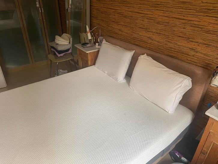 Boxspring Eastborn-Emma 160x210 Taupekleur, Huis en Inrichting, Slaapkamer | Boxsprings, Gebruikt, 160 cm, 210 cm, Tweepersoons